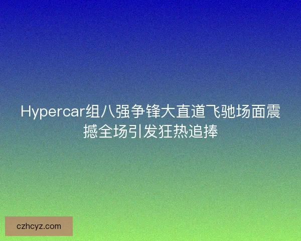 Hypercar组八强争锋大直道飞驰场面震撼全场引发狂热追捧